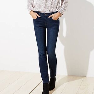 ANN TAYLOR Loft Modern Straight Dark Wash Blue Jeans 0 (25)